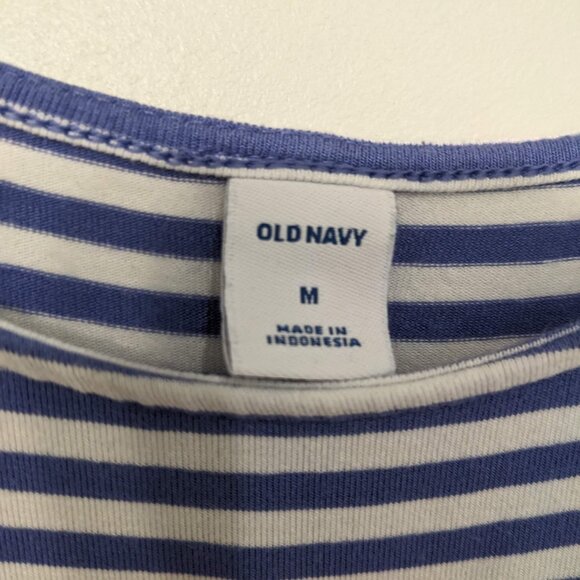 Old Navy Purple Striped Jersey Swing Dress minimalist modest - Picture 5 of 6